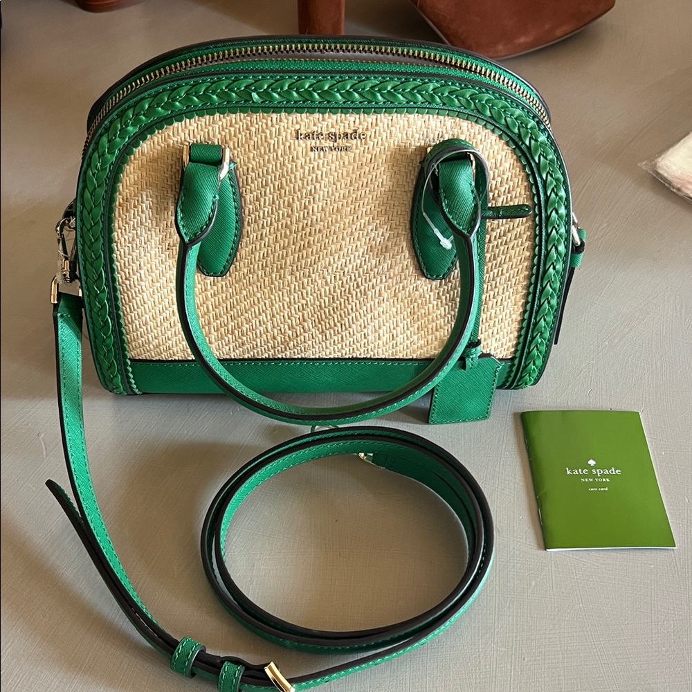 Kate Spade Green and Tan Satchel
